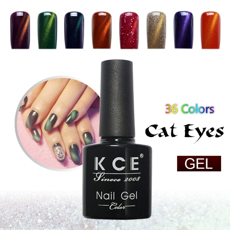 

KCE 3D Cat Eye Gel Nail Polish Soak Off UV Gel Polish Professional 36 Colors Magnetic Nail Gel Varnish Hybrid Lacquer Nail Art