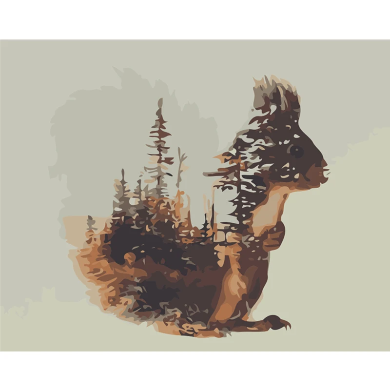 

Landscape Squirrel Hand Made Paint High Quality Canvas Beautiful Painting By Numbers Surprise Gift Great Accomplishment