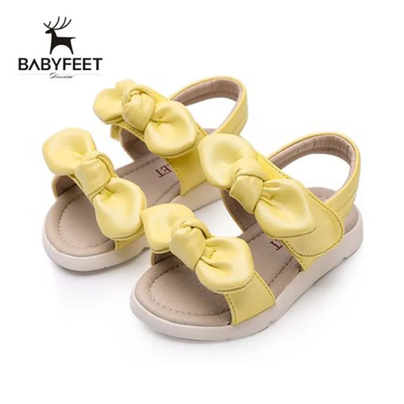 Babyfeet Sweet Casual Princess Baby Girls Sandals Infant Toddler Cute Pink Bow Soft Anti-slip Sole Shoes Breathable New Summer 2017 toddler infant baby boy shoes navy blue casual newborn boys sneaker soft sole girls shoes tenis menino