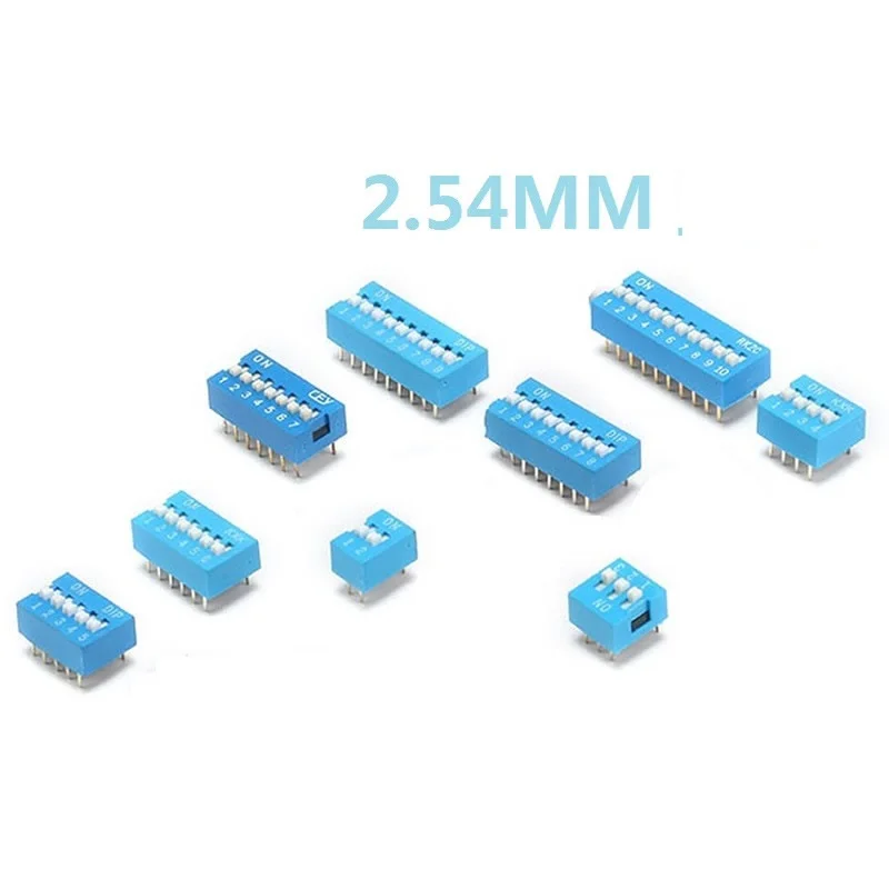 DIP Switch Slide Type Blue 2.54mm Pitch 2 Row DIP Toggle switches 2 \ 3 \ 4 \ 5 \ 6 \ 8 \ 10 Positions 06 DIP Switch Slide Type Blue 2.54mm Pitch 2 Row DIP Toggle switches 2 \ 3 \ 4 \ 5 \ 6 \ 8 \ 10 Positions 06