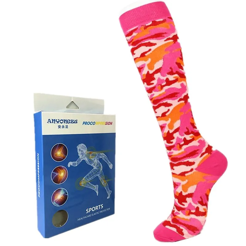 

Printing Professional Medical Compression Socks Personality Leg Support High Elastic Strong Pressure Socks With Gift Box