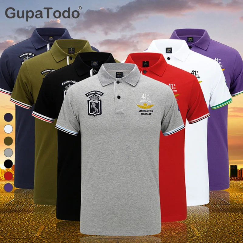 

2019 Cotton High Quality Ma-1 Aviator Pilot Air Men Bomber Polo Shirt European And American Sizes M-4XL