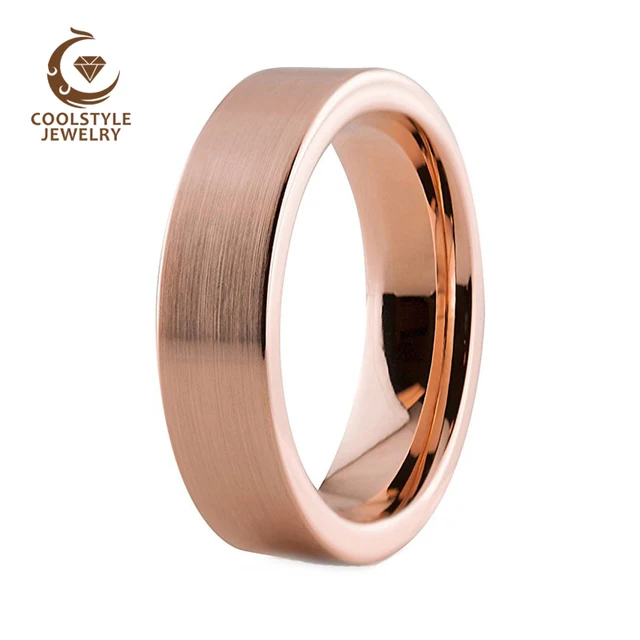 6mm Rose Gold Color Traditional Tungsten Wedding Band Enagement Ring 6mm Rose Gold Color Traditional Tungsten Wedding Band Enagement Ring For Men And Women Matte Finish