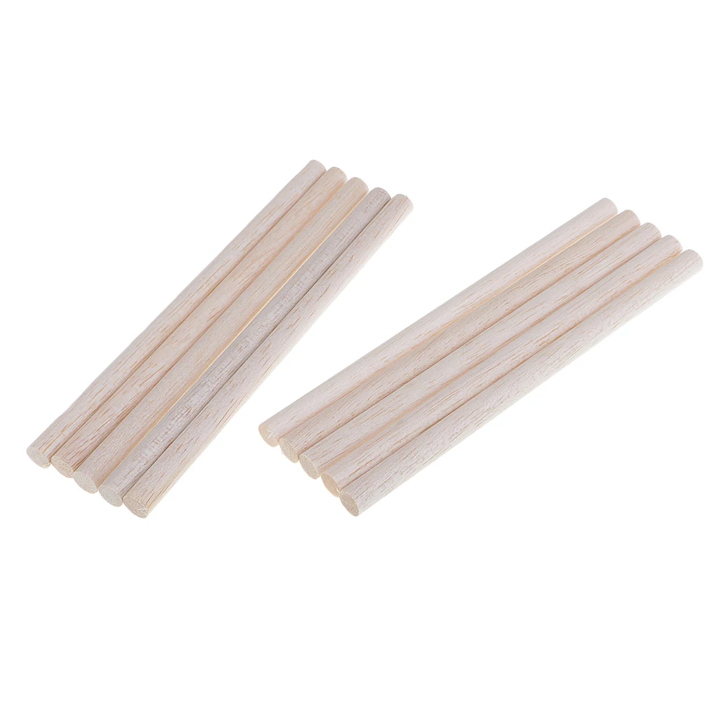 30x 50/100/200mm Balsa Wood Round Sticks Unfinished for Woodworking Crafts