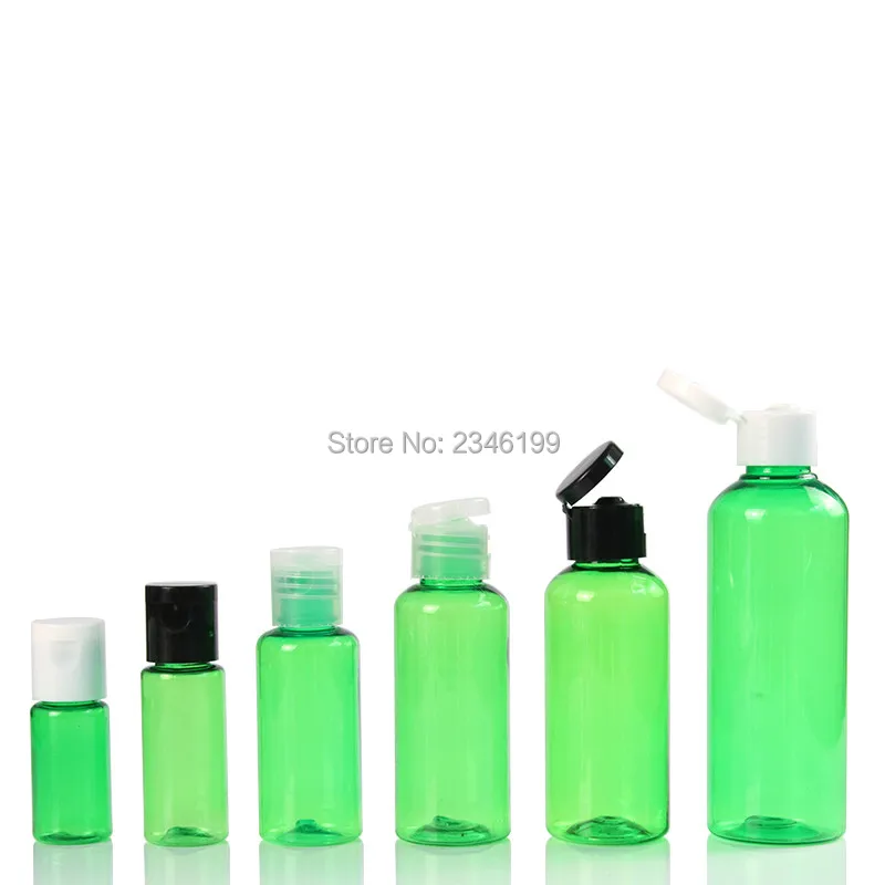 Empty Plastic Bottle 100ml Flip Cover Plastic Bottle 50ml Empty Black Cover Cosmetic Container Empty Green Plastic Bottle (2)