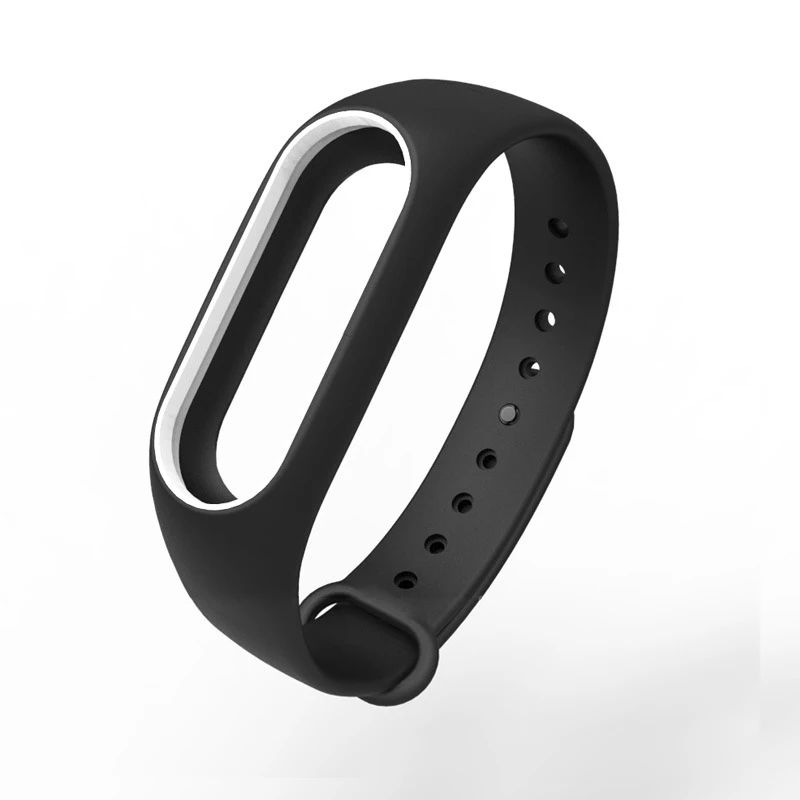 Силиконовый ремешок для Xiaomi mi 2, ремешок для браслета mi Band 2, цветной ремешок, сменный смарт-браслет для mi band 2, аксессуары - Цвет: Black White