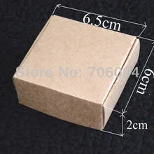 6,5*6*2 см, 100 шт./партия,, подарочные коробки из крафт-бумаги, коричневые подарочные коробки ручной работы, коробка с логотипом на заказ, коробка из крафт-бумаги