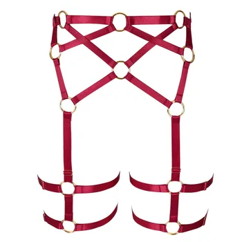 

Harajuku Harness Bra Sexy Lingerie Strappy Top Cage High Waist Garter Belt for Women Panties Full Body Cosplay Party Dance Rave