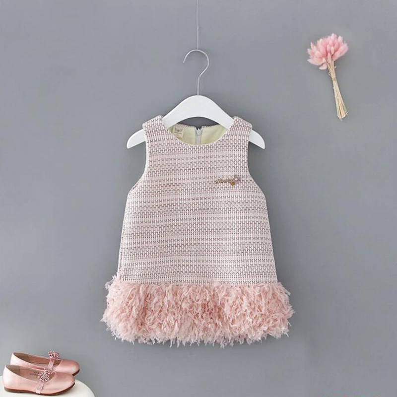 

Fashion Baby Girls Clasic Autumn Dress Plaid sleeveless Kids Princess clothes for Birthday Party Performance 0-7 Ys Winter Wear