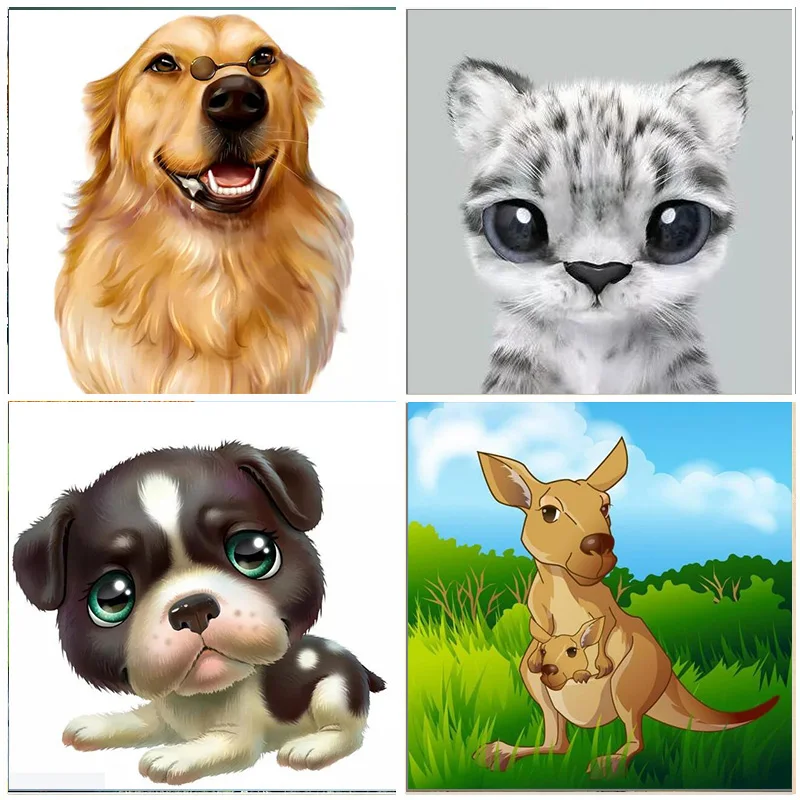 

5D Diamond Painting Cartoon Dog Round Drill Embroidery 3D DIY Animal Home Decoration Mosaic Crystal Cross Stitch Handmade Gifts