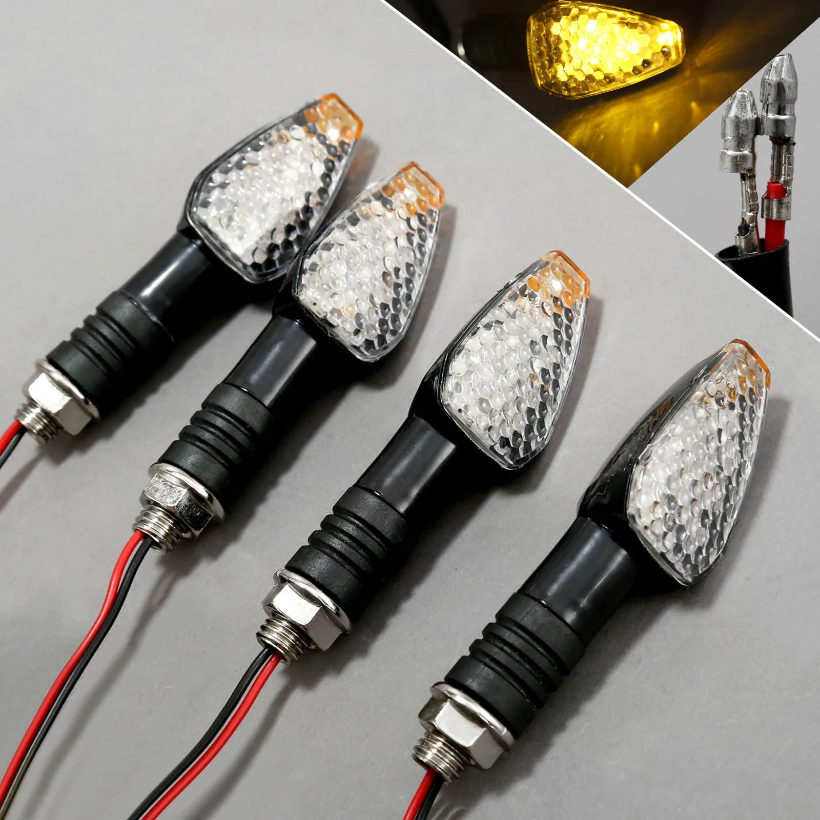 

4Pcs Universal Motorcycle Led Turn Singal Lights Lamp Motorbike Turn Light Indicators Flashers Blinker Amber Light Bulb