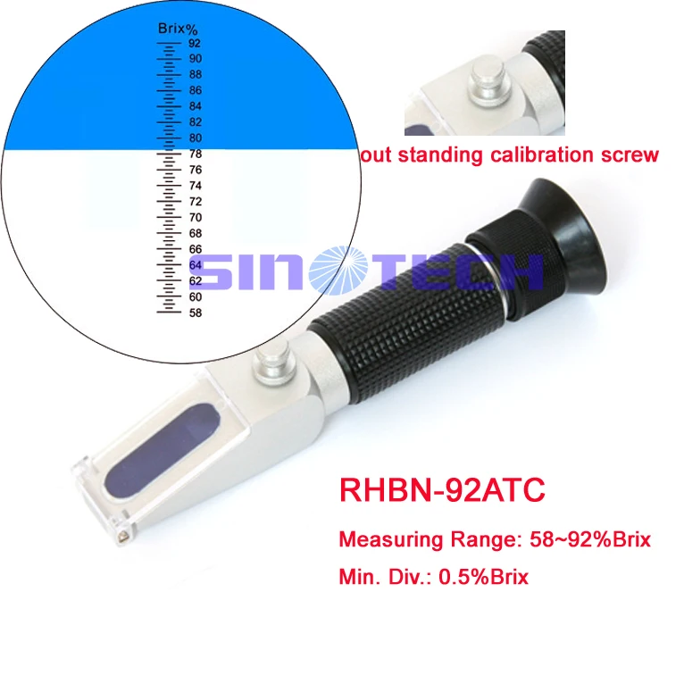 6 шт./партия Ручной рефрактометр Брикса из алюминиевого сплава 58-92% brix RHBN-92ATC