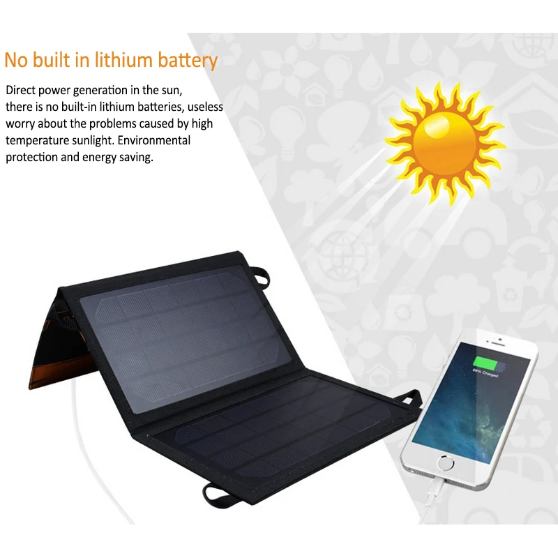 Portable 7W 5V Folding Monocrystalline Solar Panel USB Smart Solar Charger Waterproof No Need Battery Portable 7W 5V Folding Monocrystalline Solar Panel USB Smart Solar Charger Waterproof No Need Battery