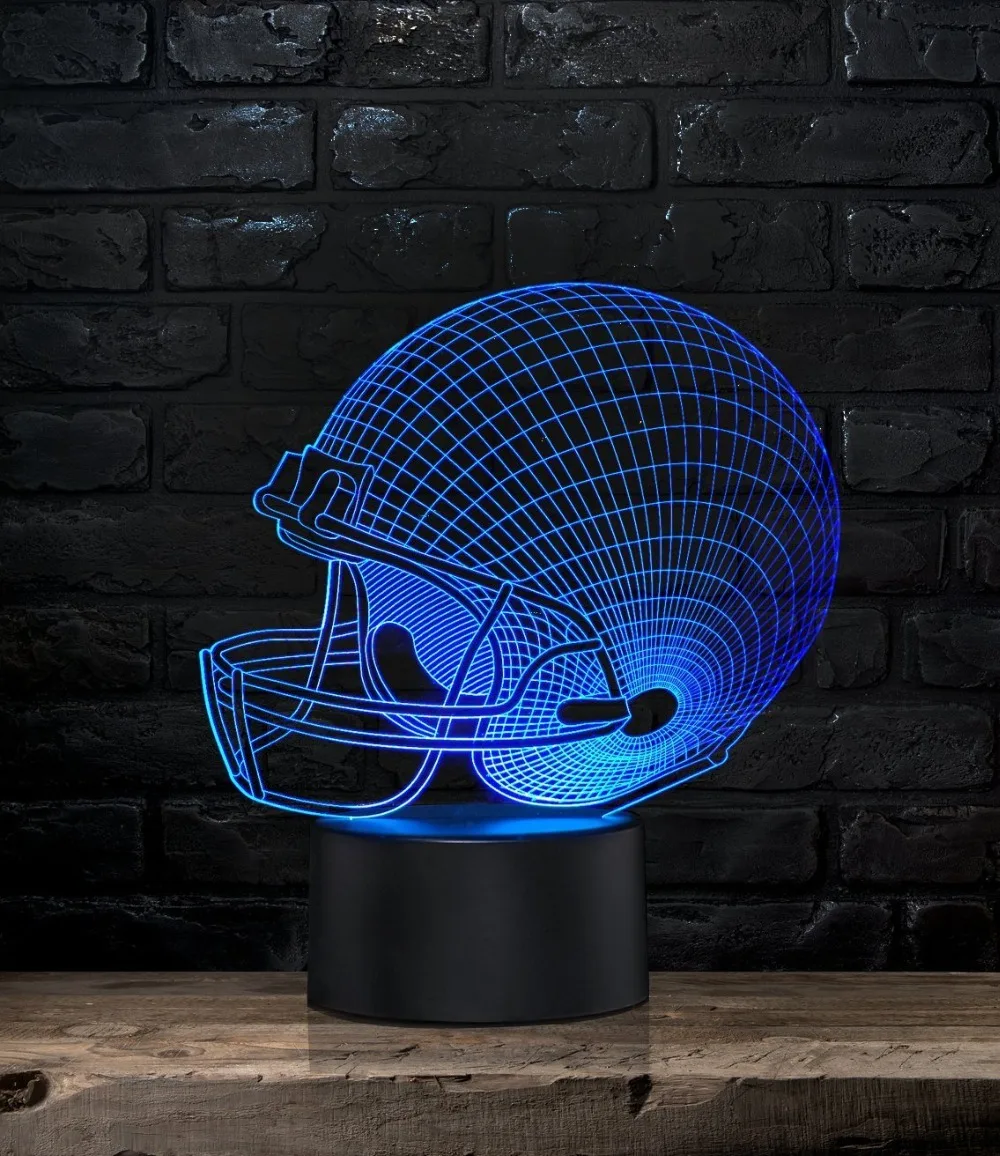 Unique Night Light Football Helmet 7 Color LED Does Not Get Hot By 3D