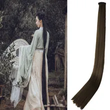 2 цвета длинные прямые волосы винтажные прямые аксессуары для волос Китайская древняя династия Волосы Принцесса Вечерние косплей на Хэллоуин