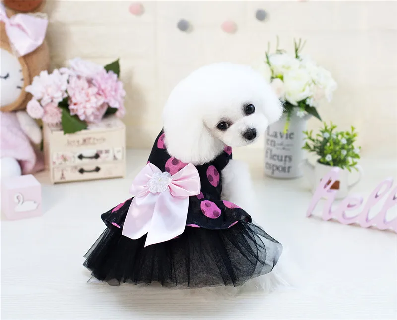 Pet Платья принцессы с рисунком собачки и котика Лето милое платье собака Летнее платье Сладкий щенок свадебные юбки F33