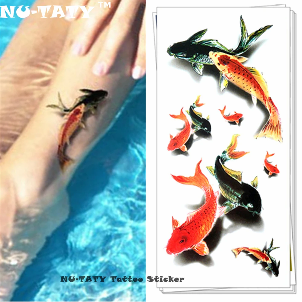 Nu TATY Koi Ikan Mas Ikan 3d Temporary Tattoo Body Art Tattoo Flash