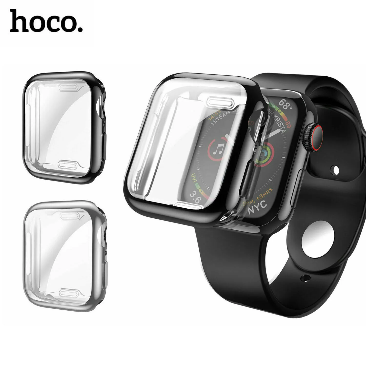 Оригинальный Тонкий чехол для часов HOCO 360 градусов Apple Watch Series 4 5 мягкая прозрачная