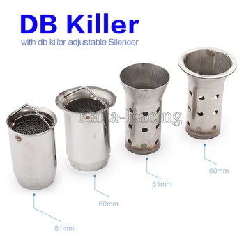 

Front Baffte Silencer 51MM 60MM Inlet Universal Exhaust Motorcycle Muffle DB Defender DB Killer Silencer Noise Sound Eliminator
