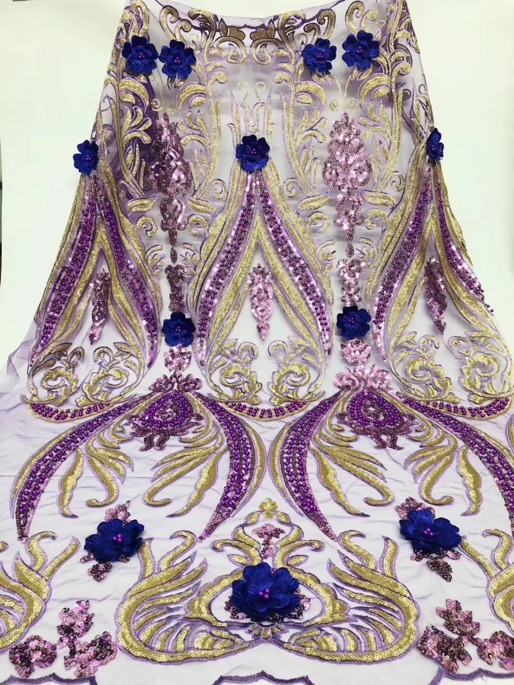 

New Nigerian French lace fabric, African chiffon lace high quality wedding party dress fabric