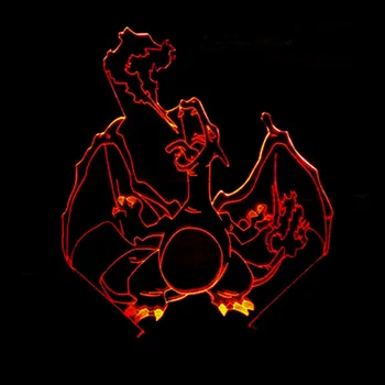 

Pokemon series dragon 3D Nightlight Novelty Luminaria Led Led Night Light Luminaria De Mesa 3d Light Fixtures Led Usb