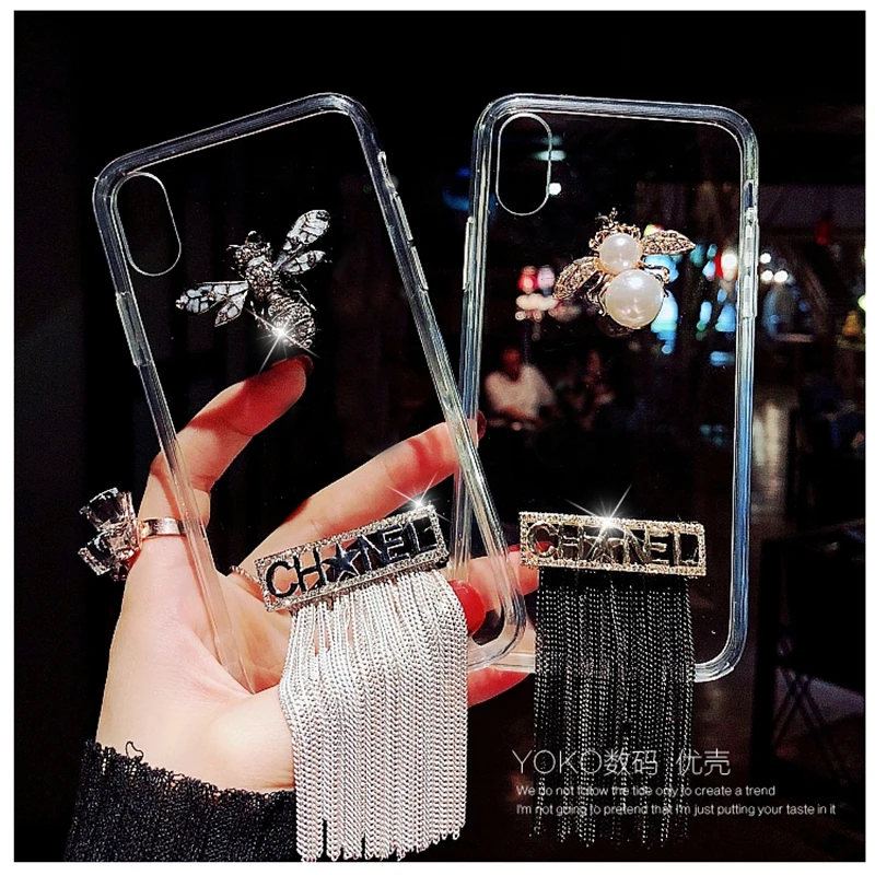 

Luxury Brand 3D Vintage Diamond Pearl Metal Bee bling hard soft case for Xiao mi redmi 5 5S plus 5 5A Note 4 4X cover