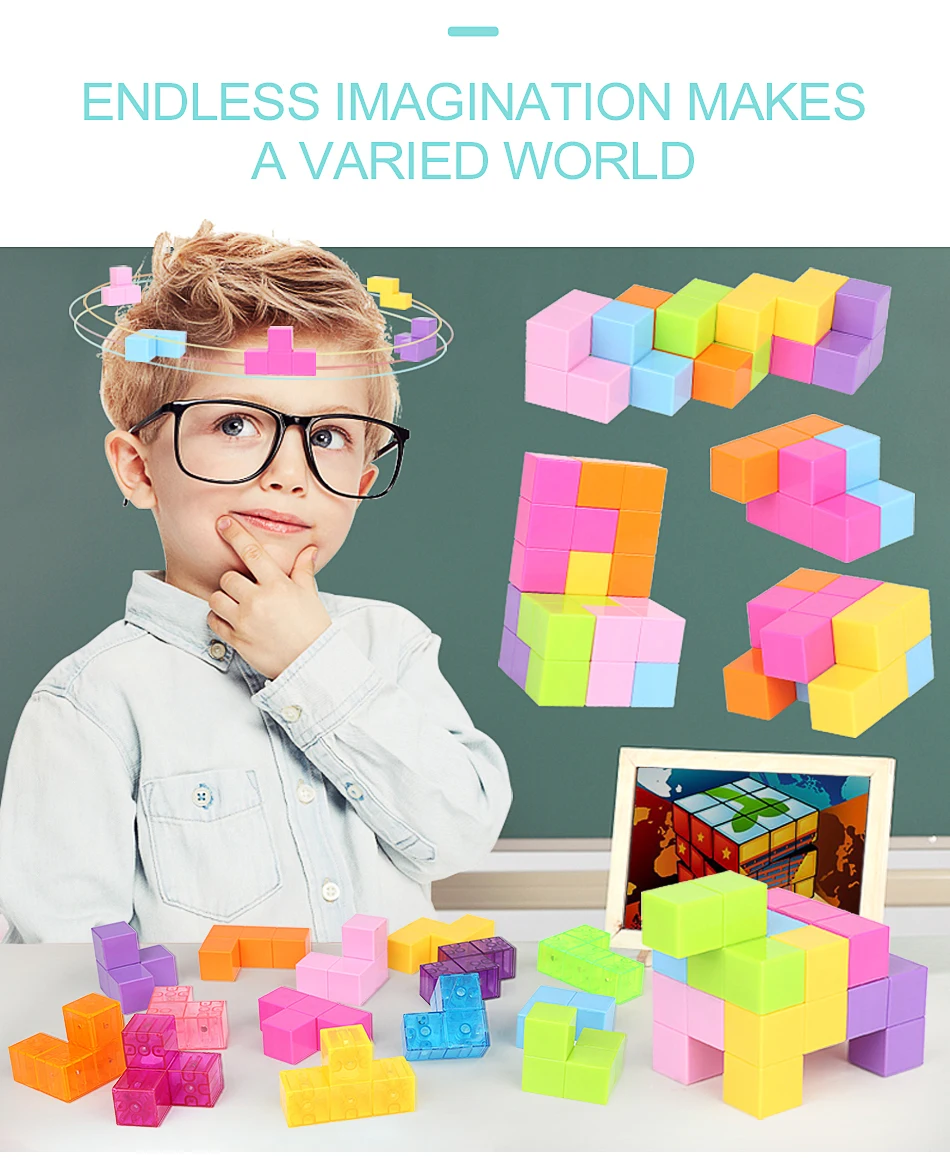 Магнитный магический куб, креативные DIY блоки, технические пластиковые строительные блоки, сильная Магнитная головоломка, дизайнерская интерактивная игрушка для детей