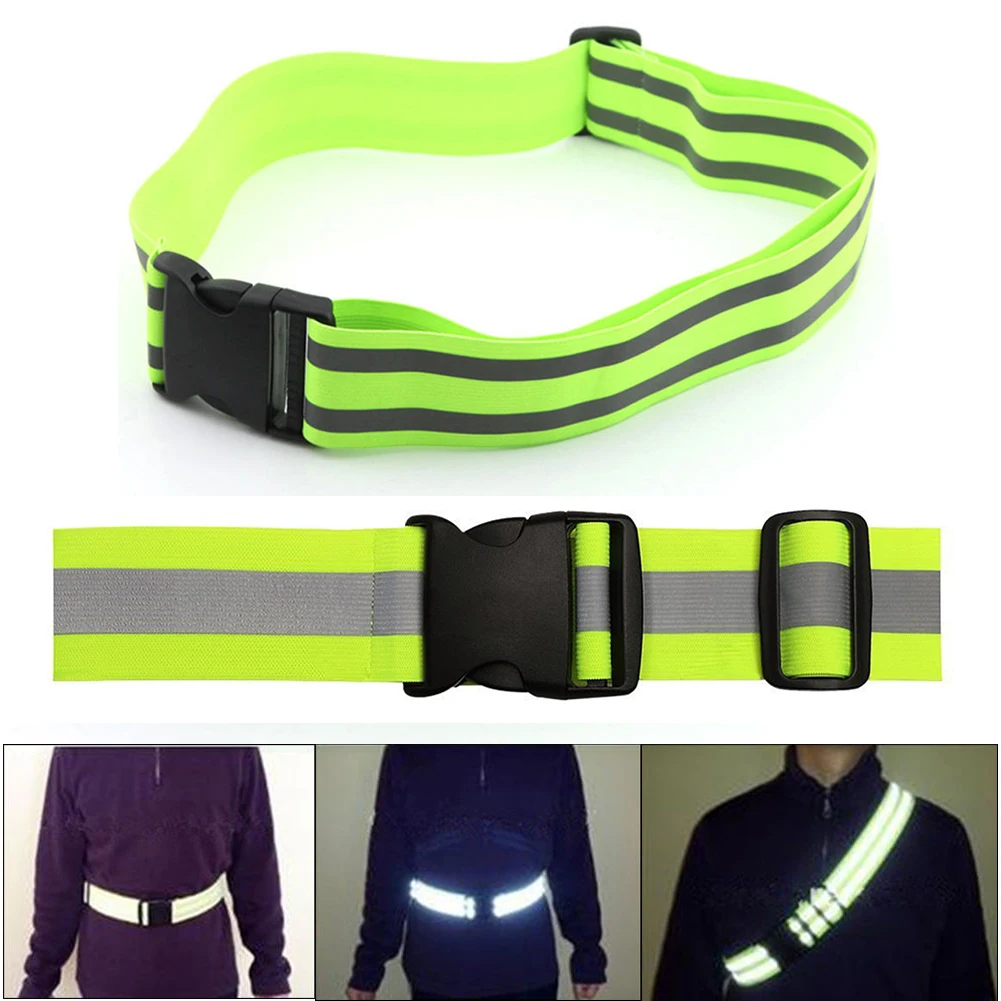 High Visibility Reflective Safety Elastic Waist Band Belt Sports