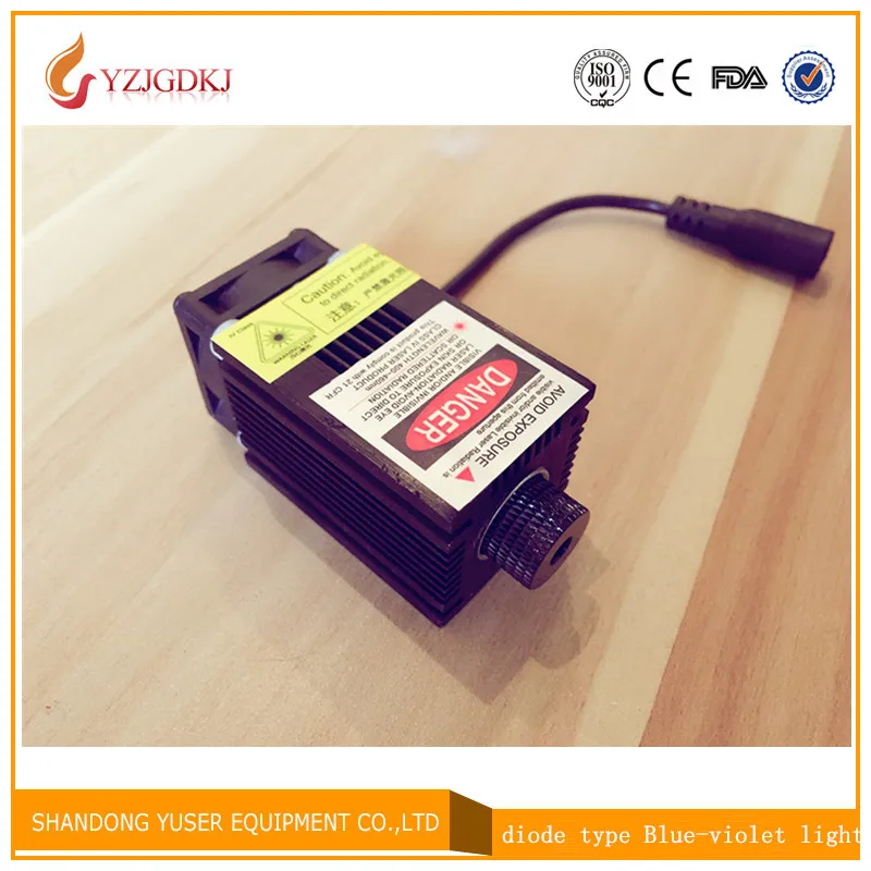 

2500mW Blue-violet Laser Module Parts with Holder Heat sink for Mini Laser Engraving Machine High-power wave length 450nm focus