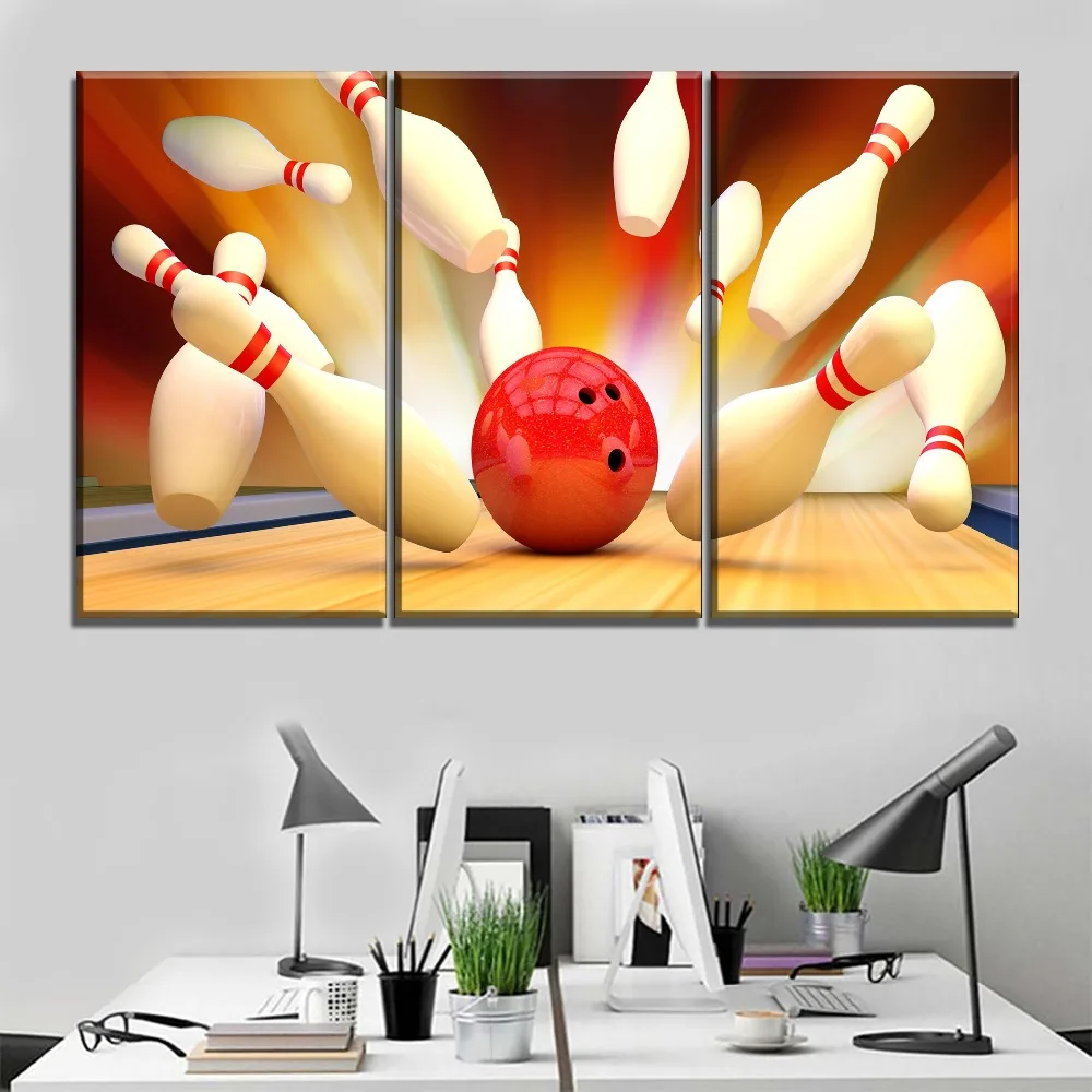 الرياضة اللوحة الحديثة على Canvad HD يطبع 1 أجزاء البولينج الصور الزخرفية إطار لغرفة المعيشة ديكور جدران المنزل