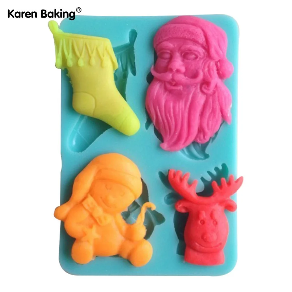 1Pcs Christmas Shape Chocolate Candy Jello 3D Silicone Mold Mould Cake