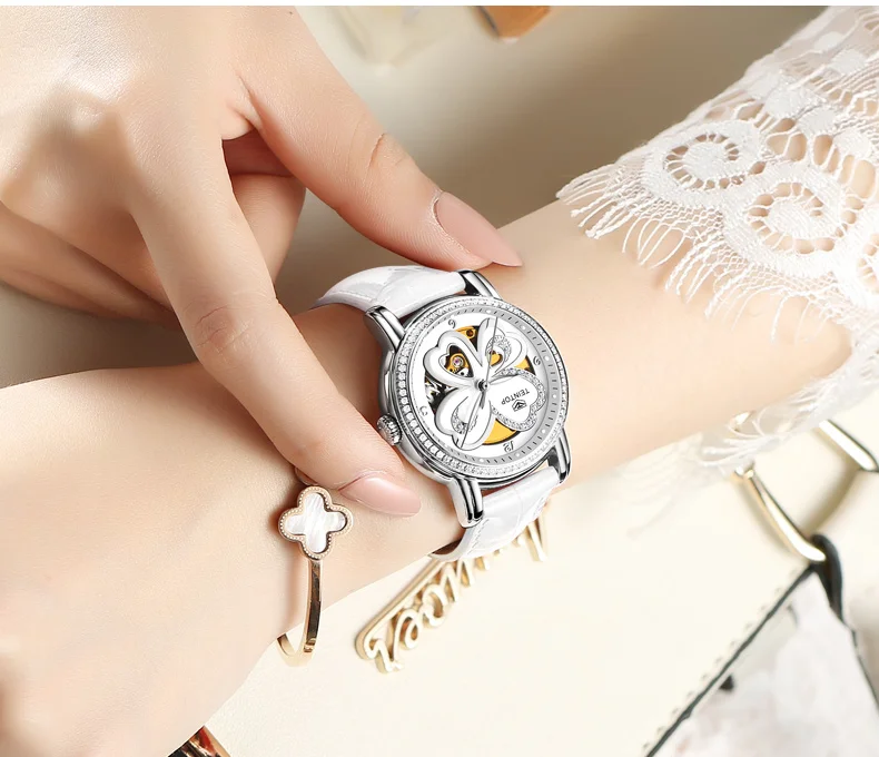 TEINTOP Роскошные для женщин скелет часы Марка Кристалл Модные часы Дамы Сапфир для женщин наручные часы Relogio Feminino Новинка 2019 года