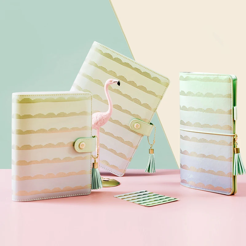 Lovedoki Tapered Stripes Spiral Planner Personal Diary Agenda 2017/2018 Notebook Creative Trend Gift Stationery School Supplies