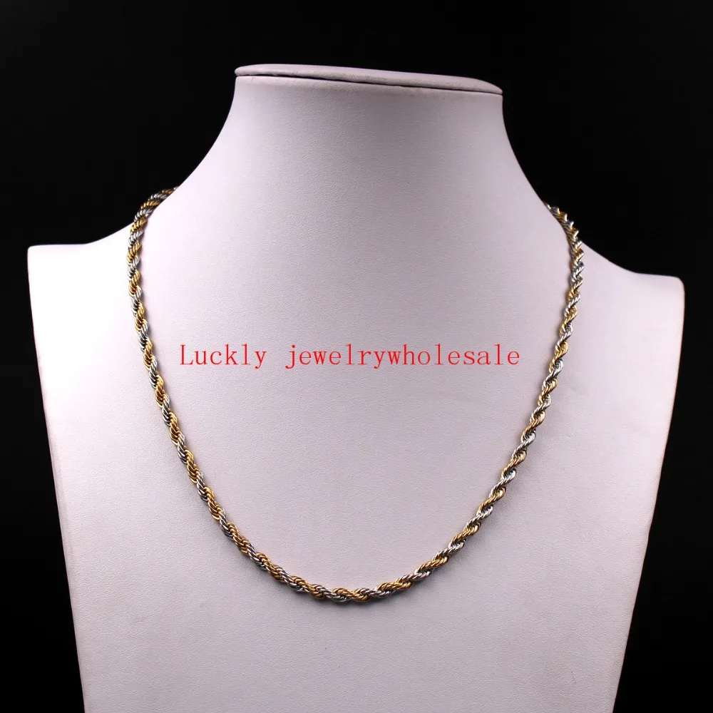 24 inch 5mm/ 6mm Gold Stainless Steel 