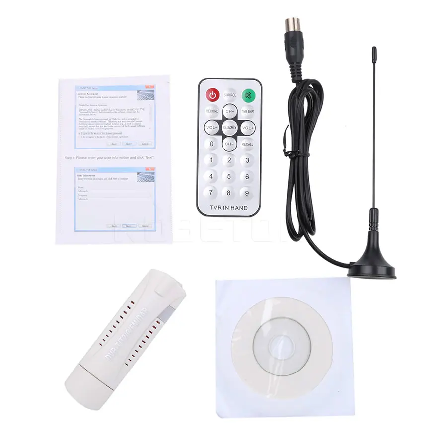 Kebidumei цифровой DVB-T2/T DVB-C USB 2,0 ТВ тюнер Палка HD ТВ приемник с антенной пульт дистанционного управления HD USB Dongle