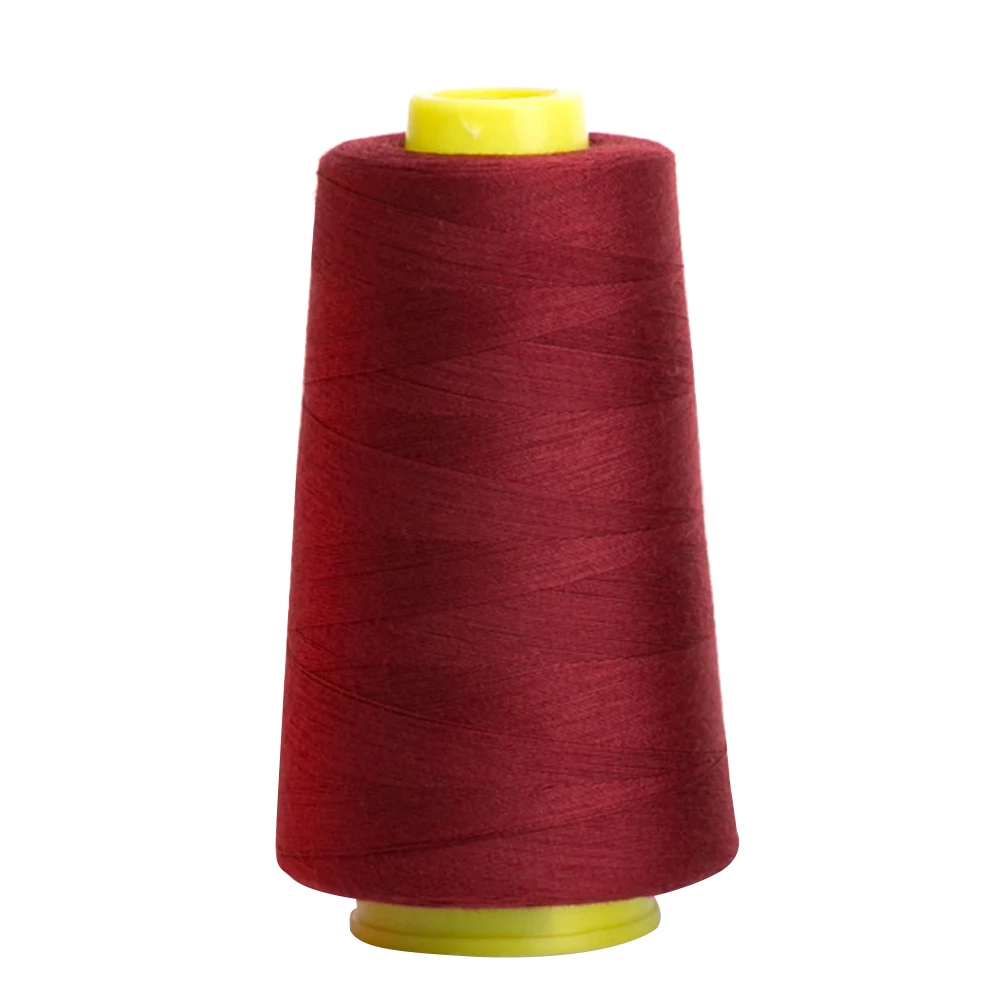 Вязание 40/2 стежка хлопок оверлок нитки швейная ручная строчка катушки сверхмощный - Color: Wine Red