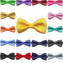 Детский модный официальный хлопковый галстук-бабочка, детский классический галстук-бабочка в горошек, цветная бабочка, Свадебная вечеринка, галстук бабочка для питомца Галстуки для смокинга мальчика