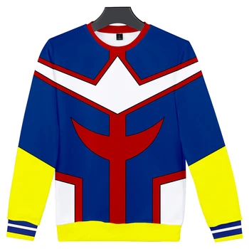 

My hero academia clothes cos summer hot long-sleeved casual T-shirt unisex couple parent-child role-playing bottoming