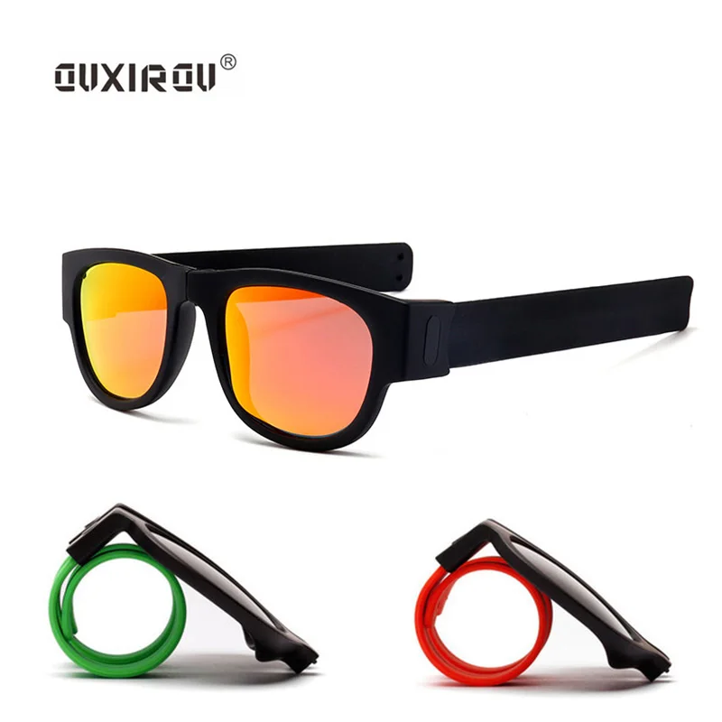

Fashion Mini Folding Polarized Sunglasses Women Men Cool Trendy Outdoor Sport Slap Sunglasses UV400 Bracelet Oculos s201