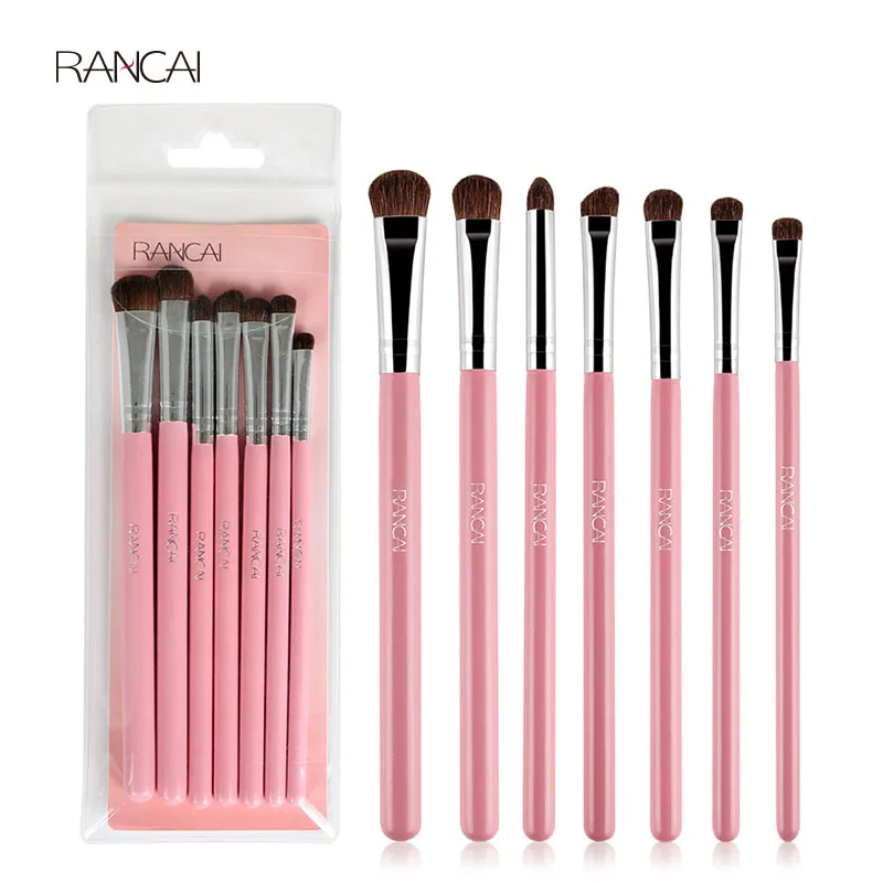

RANCAI 7pcs Eyes Makeup Brushes Set Natural Animal Horse Pony Soft Hair Eyeshadow Brush Cosmetics Blending Smudge Shader Brush