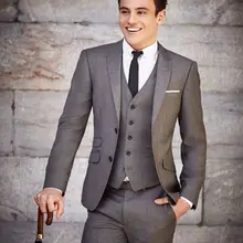 Облегающие мужские костюмы на двух пуговицах, стиль, 4 предмета, модный Terno Masculino(куртка+ брюки+ жилет+ галстук