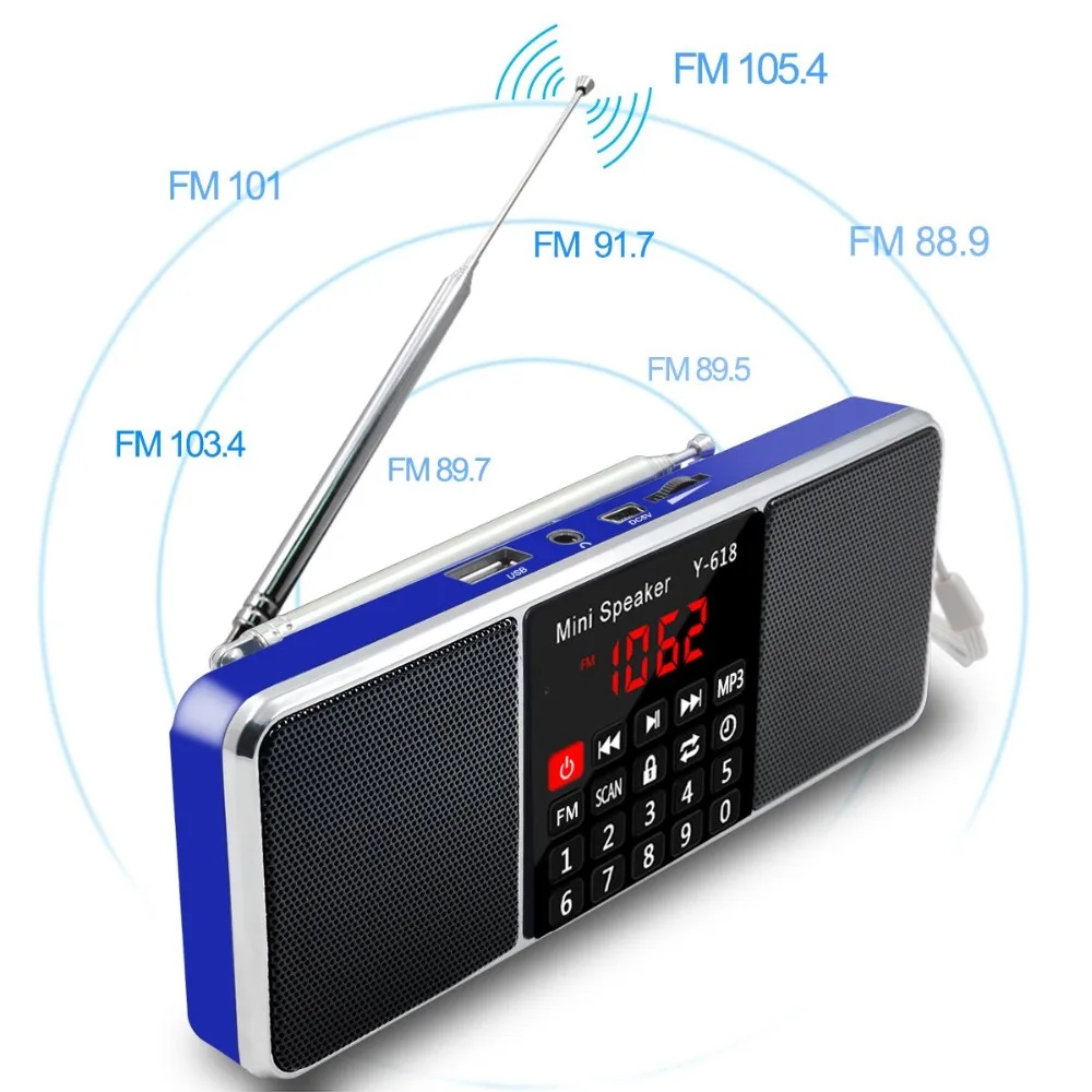 Situ портативный мини FM радио приемник динамик MP3 плеер Поддержка TF карта USB накопитель светодиодный экран дисплей отключение времени Dab радио