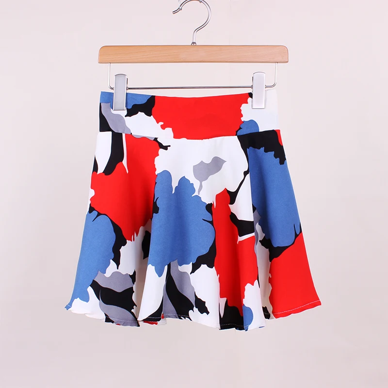 Женские плиссированные мини-юбки с разноцветным принтом Модные Дизайнерские