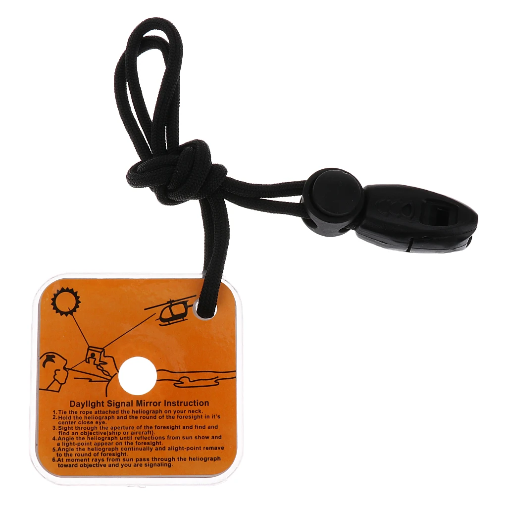 

Essential Outdoor Survival Tool Reflective Signal Mirror with Whistle Boat Marine Rescue Reflector Emergency Safety Gear