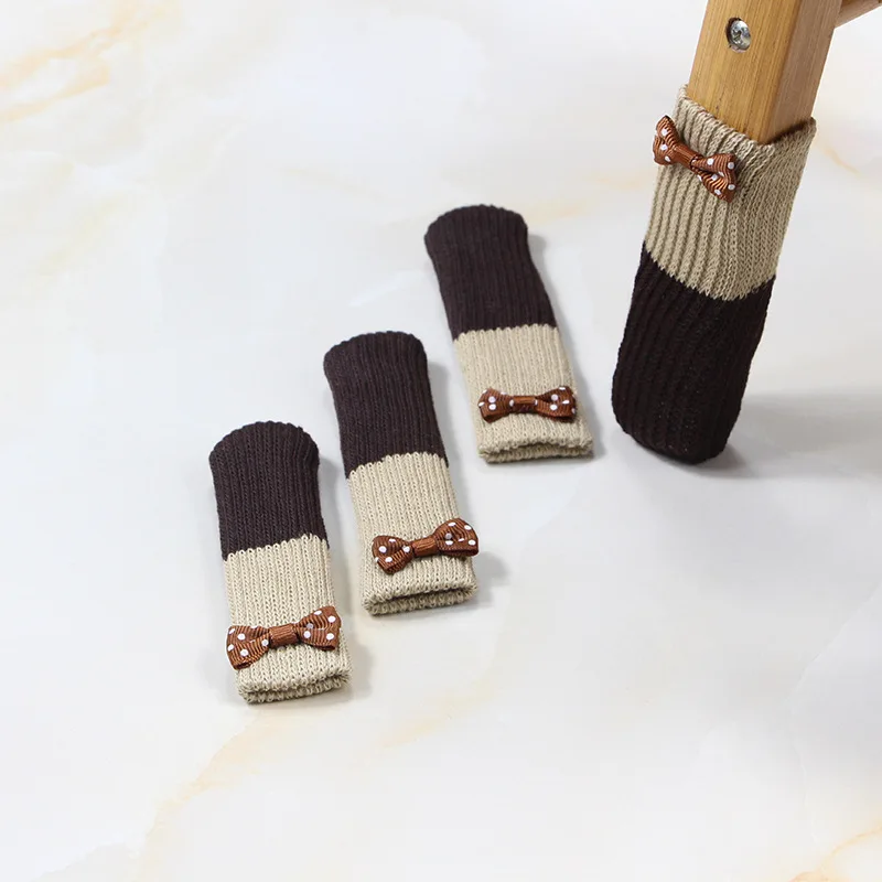 

4pc/set Double Knit Table Mats Padded Wear Table and Chair Foot Cover Furniture Legs Floor Protection Mat Hairpin Legs