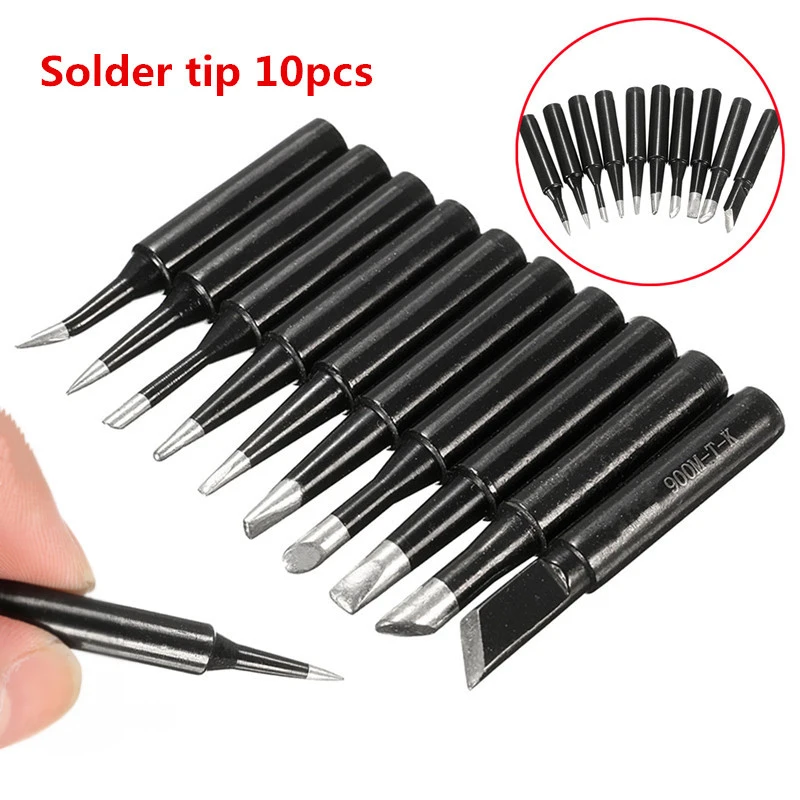 

10Pcs/Lot Lead-Free 900M T Screwdriver Soldering Iron Tips Set For Hakko 936/937/928 Station Welding Head Rework Tool Kits