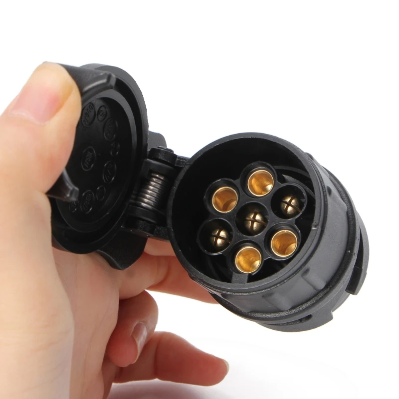 Waterproof 13 To 7 Pin Plug Trailer Caravan Electric Adapter Socket