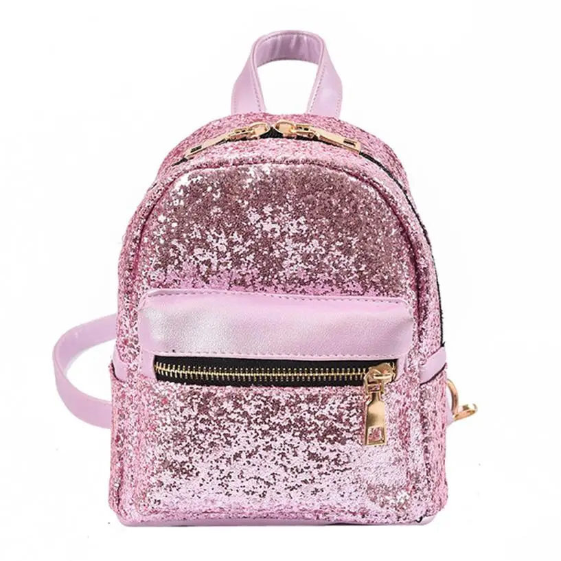 Women Bagpack School Style Sequins Travel Satchel Zipper Silver Backpack Rucksack Women Mochila Mujer 480