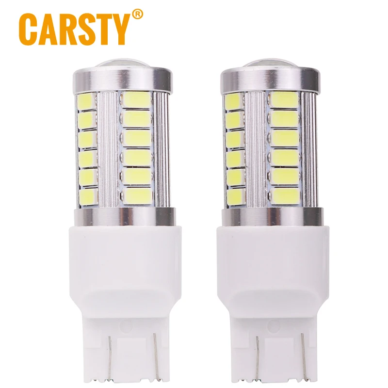 Carsty Non CK стробоскоп 1 шт. Новый светодиод T20 W21w W21/w W21 5w 7443 7440 Canbus лампа без ошибок