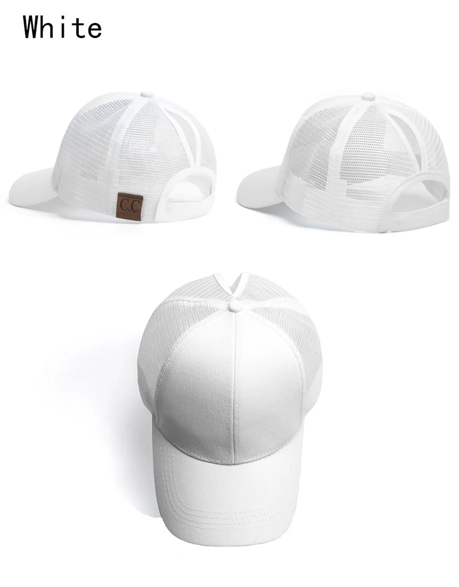 Glitter Ponytail Baseball Cap Women Messy Bun Adjustable Snapback Hats Girls Adjustable Summer Mesh CC Caps Drop Shipping   (18)